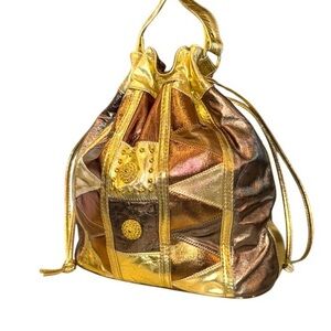 Vintage 80’s Novelty  Patchwork Crossbody Bucket Bag Purse